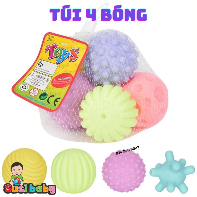 [KÈM QUÀ TẶNG] Bóng cao su tập cầm nắm cho bé - Bóng massa - Đồ chơi cho bé