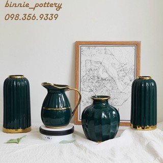 Lọ hoa sứ vàng kim - Gốm sứ Bát Tràng cao cấp