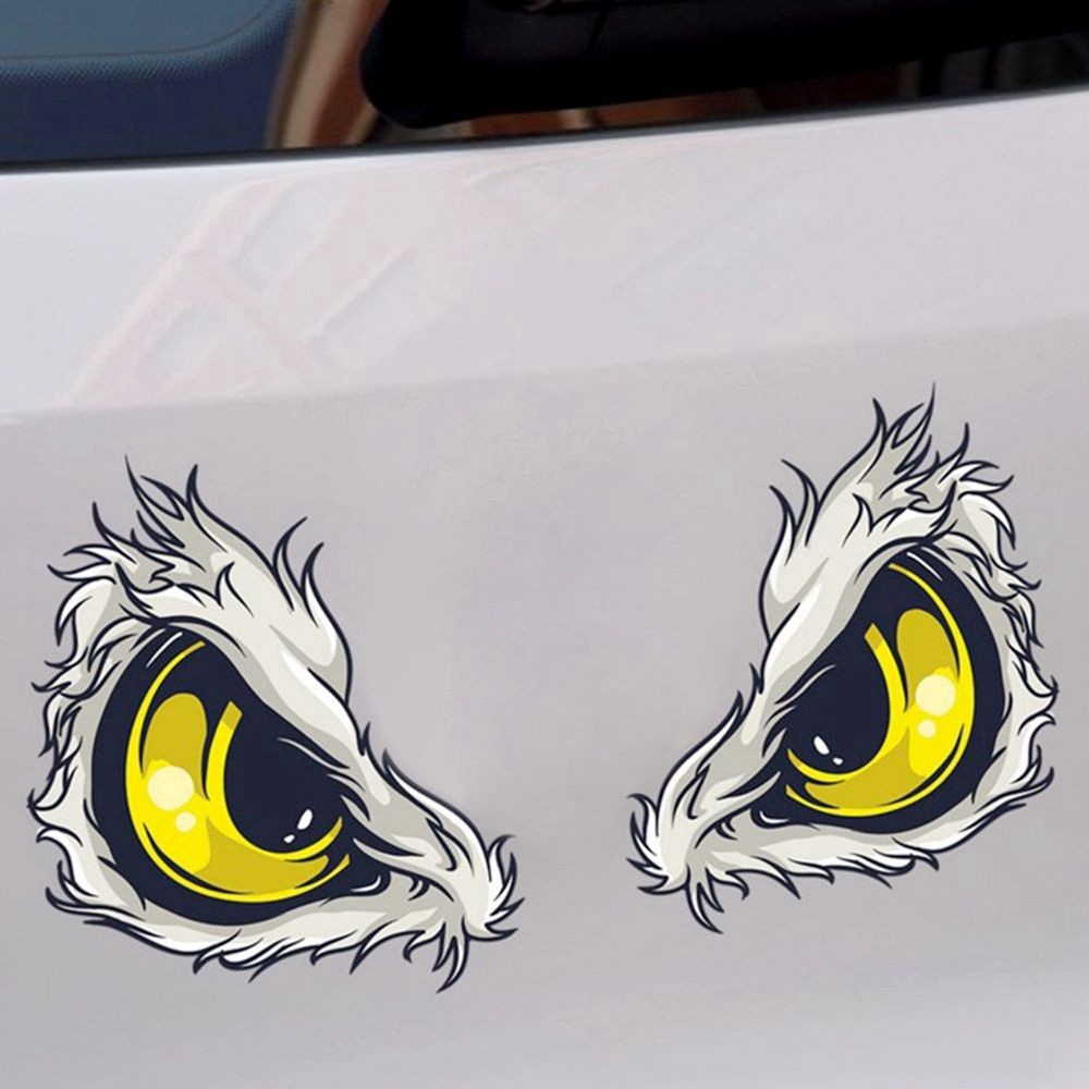 Decal dán trang trí hình đôi mắt 3D chống thấm nước cho xe ô tô