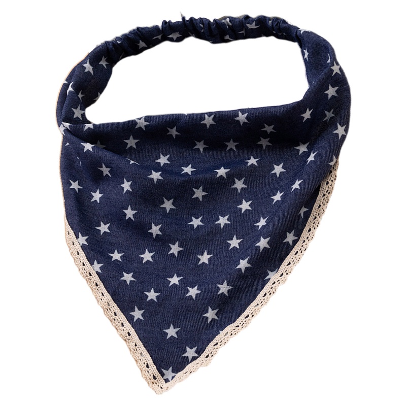 Băng Đô Cài Tóc Phối Ren In Hoa Hình Tam Giác Thời Trang Cho Nữ Y2K