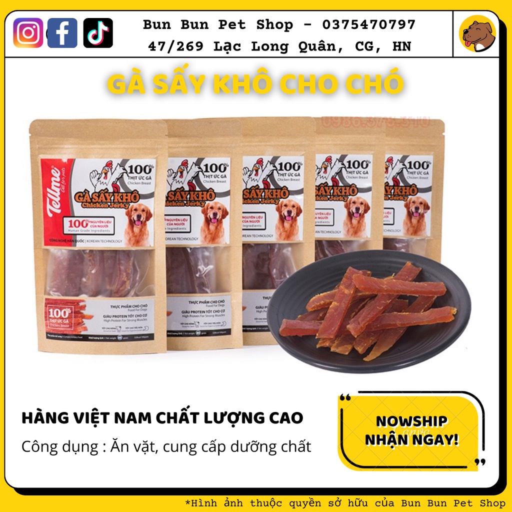 Gà sấy khô Tellme cho chó 60gr