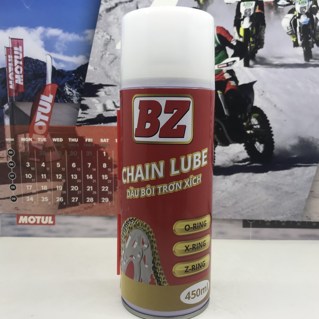 XỊT DƯỠNG SÊN BZ, BÔI TRƠN SÊN XÍCH BZ CHAIN LUBE - BÁM DÍNH DẠNG TƠ NHỆN