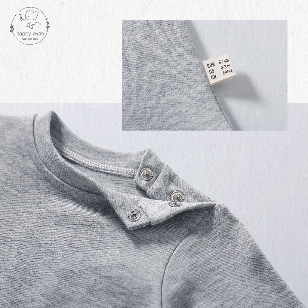 🅷.🄴🅅🄰🄽 Áo thun dài tay cho bé chính hãng Danrol baby, 100% cotton, chất cực mềm mịn, an toàn cho bé.