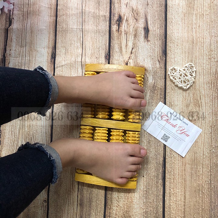 Bàn lăn chân gỗ bấm huyệt📌FREESHIP📌 Bàn lăn massage chân bằng gỗ 4 hàng