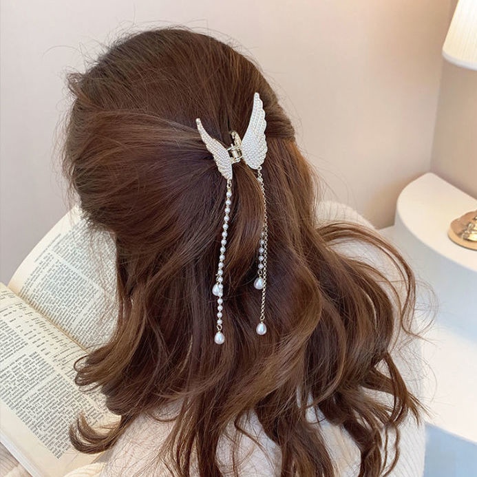 Kẹp Tóc Hình Bướm Phối Tua Rua Phong Cách Hàn Quốc Thời Trang 2022