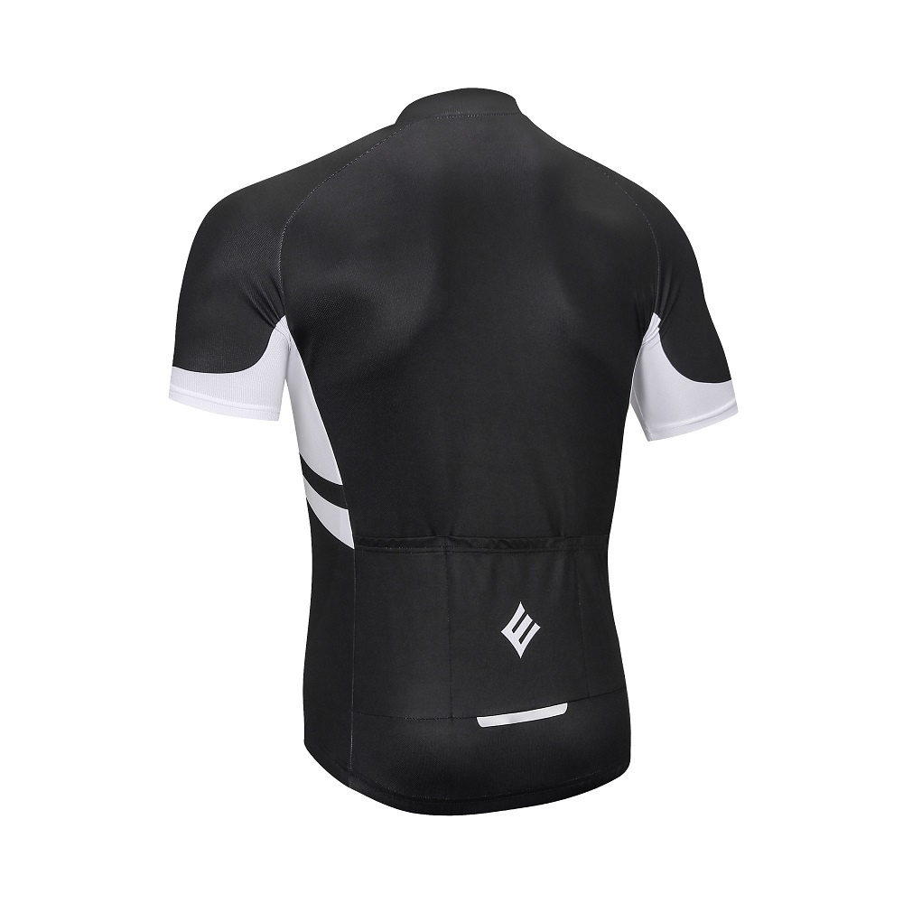 Bộ đồ thể thao chạy xe đạp/ mô tô tay ngắn màu trắng/ đen thời trang cho nam