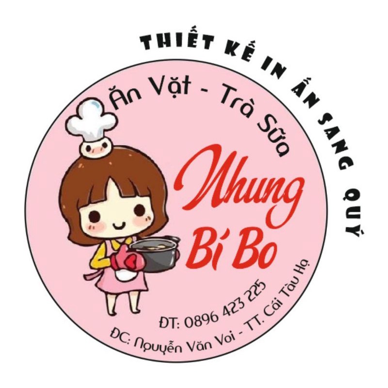 Tem dán decal ăn vặt in theo yêu cầu in từ 50 tem đủ kích thước.