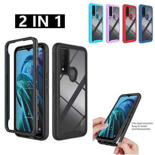 2 in 1 luxury hybrid shockproof armor case for nokia x100 front back double protection casing for tcl 10l 20s 20l 20l+ 20 pro 30 xe t-mobile revvl v+ 5g revvl 4 4+ hard soft silicone phone bumper back cover