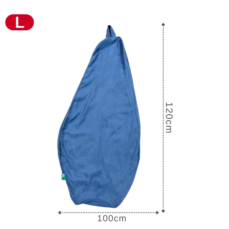 Vỏ Ghế Lười Hạt Xốp 3ii Home Hình Trái Lê Size L 100x120cm Màu Xanh Dương Vải Nhung Gân Cao Cấp