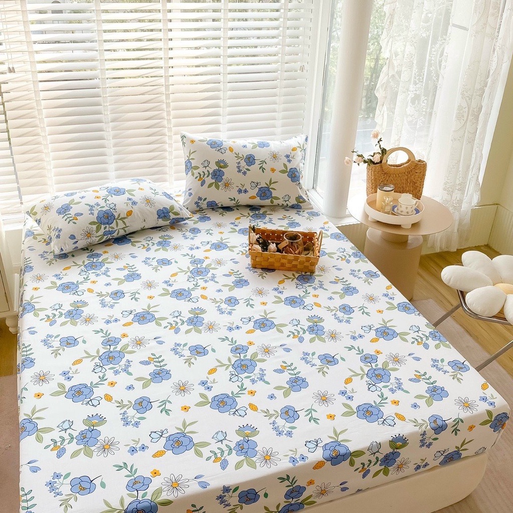 Bộ ga giường Cotton 100% LIDACO CT100 mẫu mã mới phong cách Hàn Quốc bao mọi kích thước nệm | BigBuy360 - bigbuy360.vn