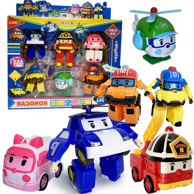 Bộ 6 Xe Biến Hình Robocar Poli Phim Hoạt Hình Poli Và Những Người Bạn. Biệt Đội Xe Cứu Hộ Robocar Poli Cho Bé