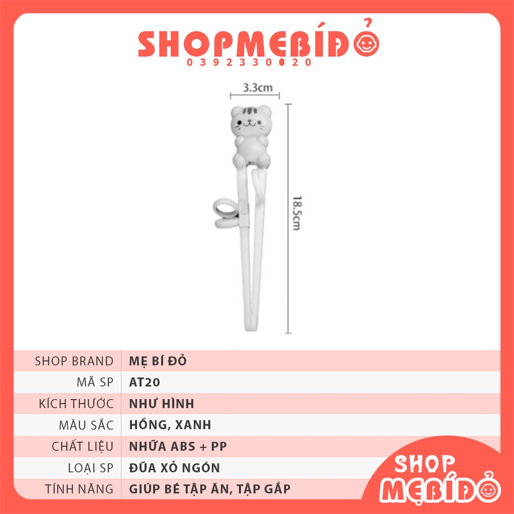 Đũa Tập Ăn Xỏ Ngón Cho Bé Tập Gắp Hình Gấu Mèo Dễ Thương AT20