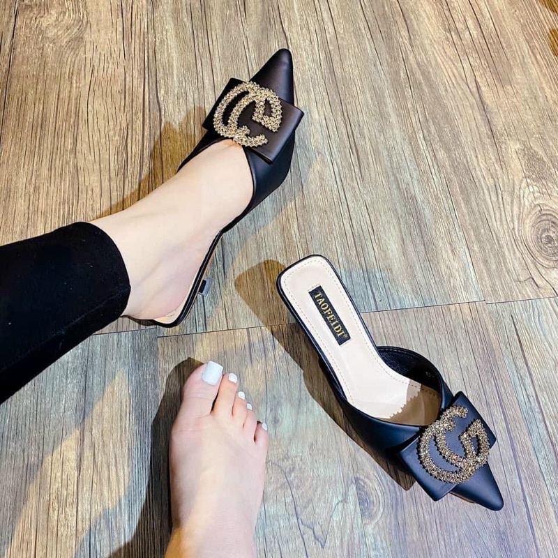 Sục cao gót bít mũi gót nhọn 5p mã S42 (da)