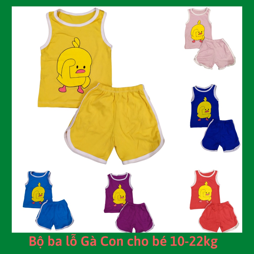 Bộ ba lỗ sát nách gà con cho bé trai/gái 7-22kg