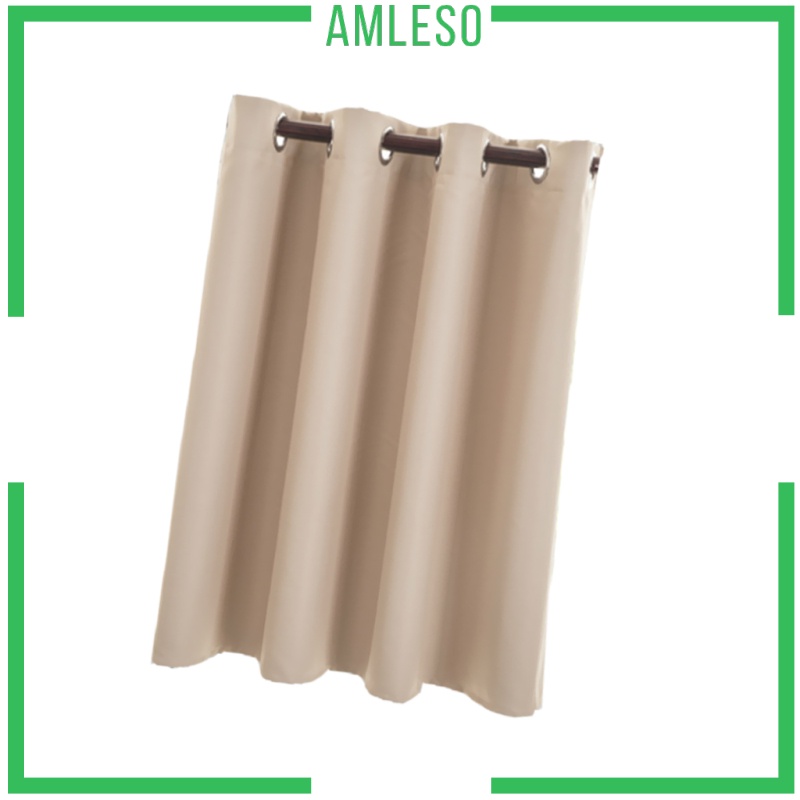 [AMLESO]Solid Colored Short Valance Curtains Kitchen Window Treatment Coffee S