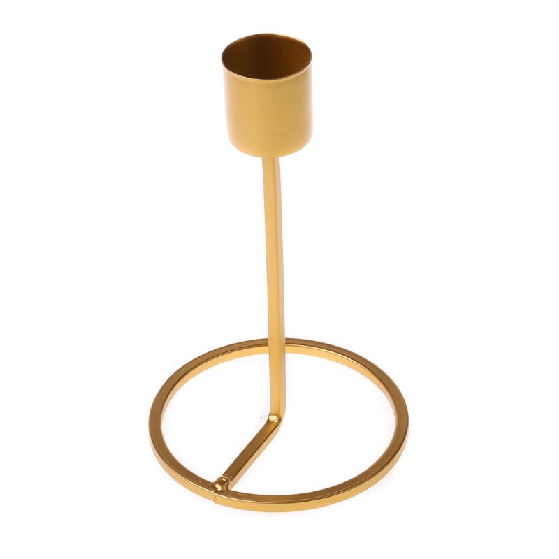 Set 4 Giá Đỡ Đèn Cầy Bằng Đồng Thau Màu Vàng