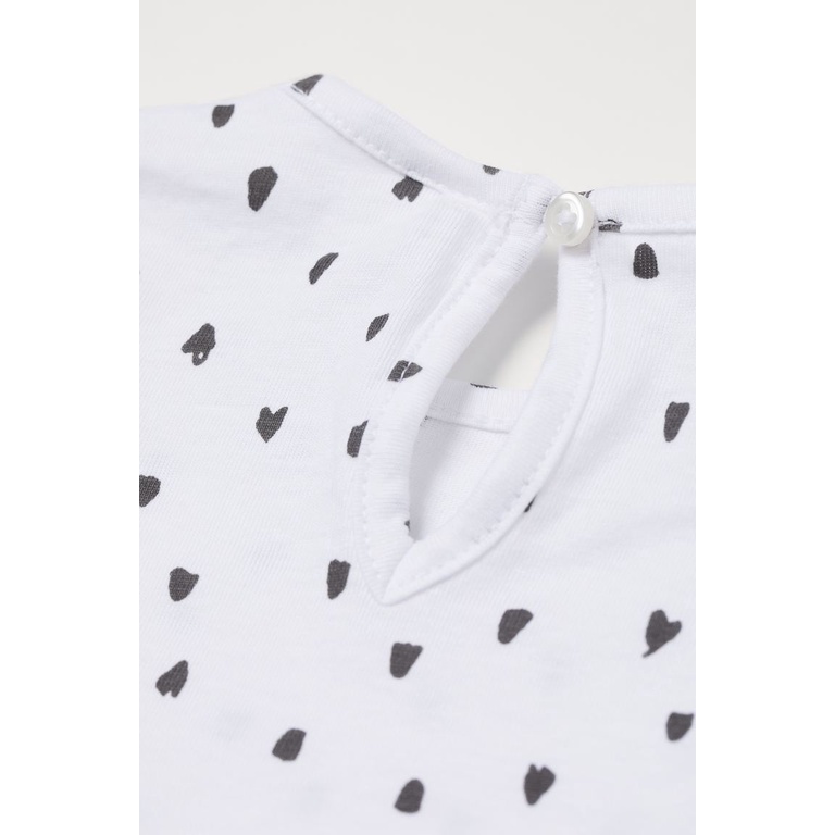 Set áo dài tay váy yếm báo HM H&M_hàng chính hãng authentic