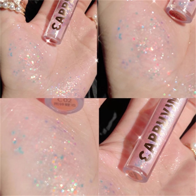 [Hàng mới về] Phấn mắt dạng lỏng màu nhũ lấp lánh nhanh khô trang điểm xinh xắn