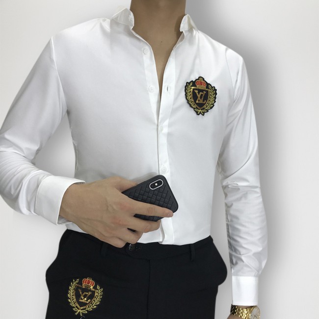 Quần Âu - Sơ MI Quần Tây Đen Thêu Họa Tiết, Sơ Mi Họa Tết Dáng Ôm Ống Côn Vải Chống Nhăn Set Mới 2020 | BigBuy360 - bigbuy360.vn