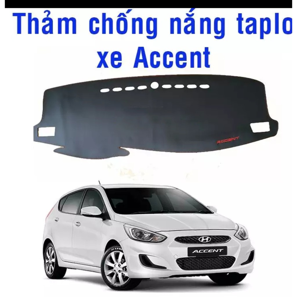 Thảm taplo Hyundai Accent 2010 - 2022 da vân Cacbon cao cấp, chống nóng ô tô hiệu quả