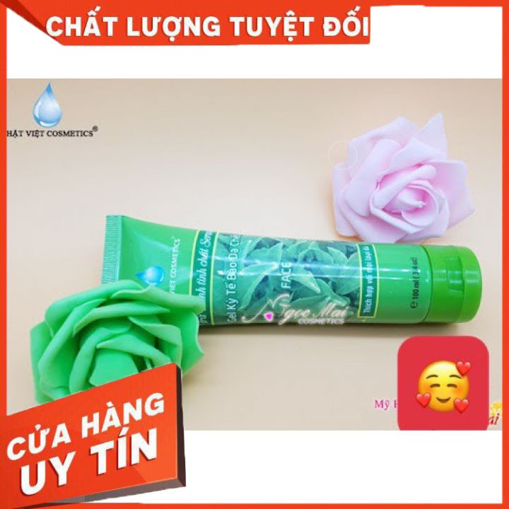 Gel Tẩy Tế Bào Chết Trà Xanh Nhật Việt 100ml-giúp tẩy sạch lớp da sần sùi -giúp thông thoáng lỗ chân lông- da sáng mịn