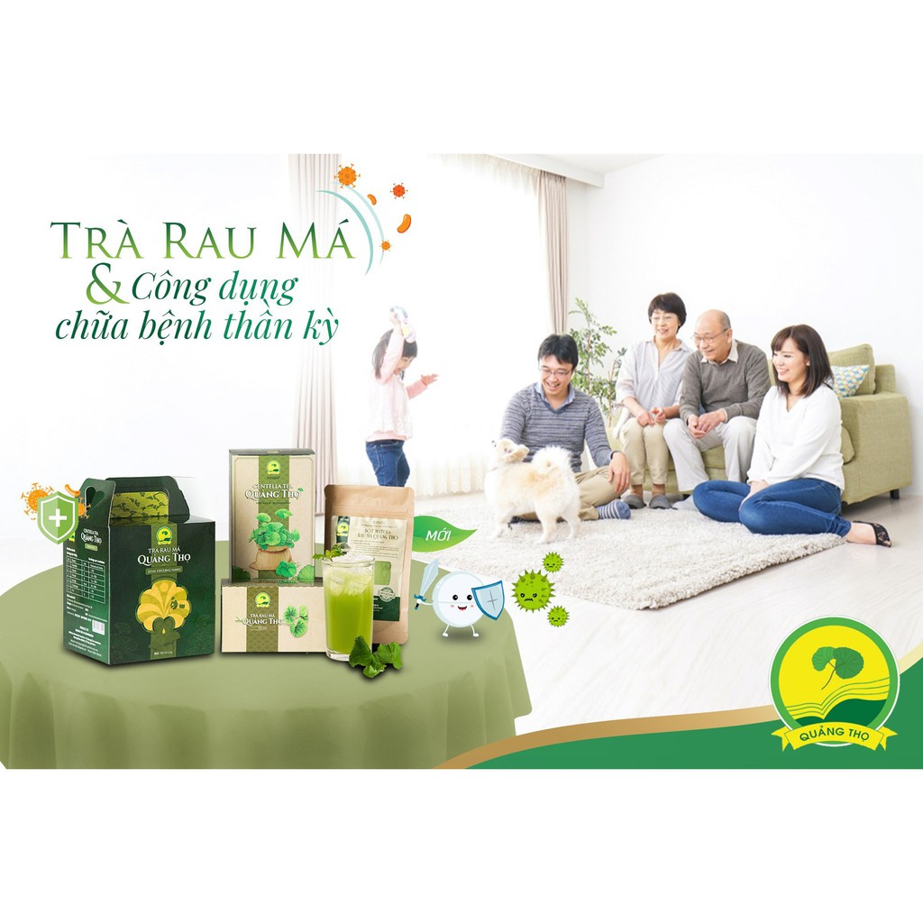 Trà túi lọc Quảng Thọ, trà thanh nhiệt, trà rau má mát gan, khỏe da, đẹp dáng hộp 30 gói