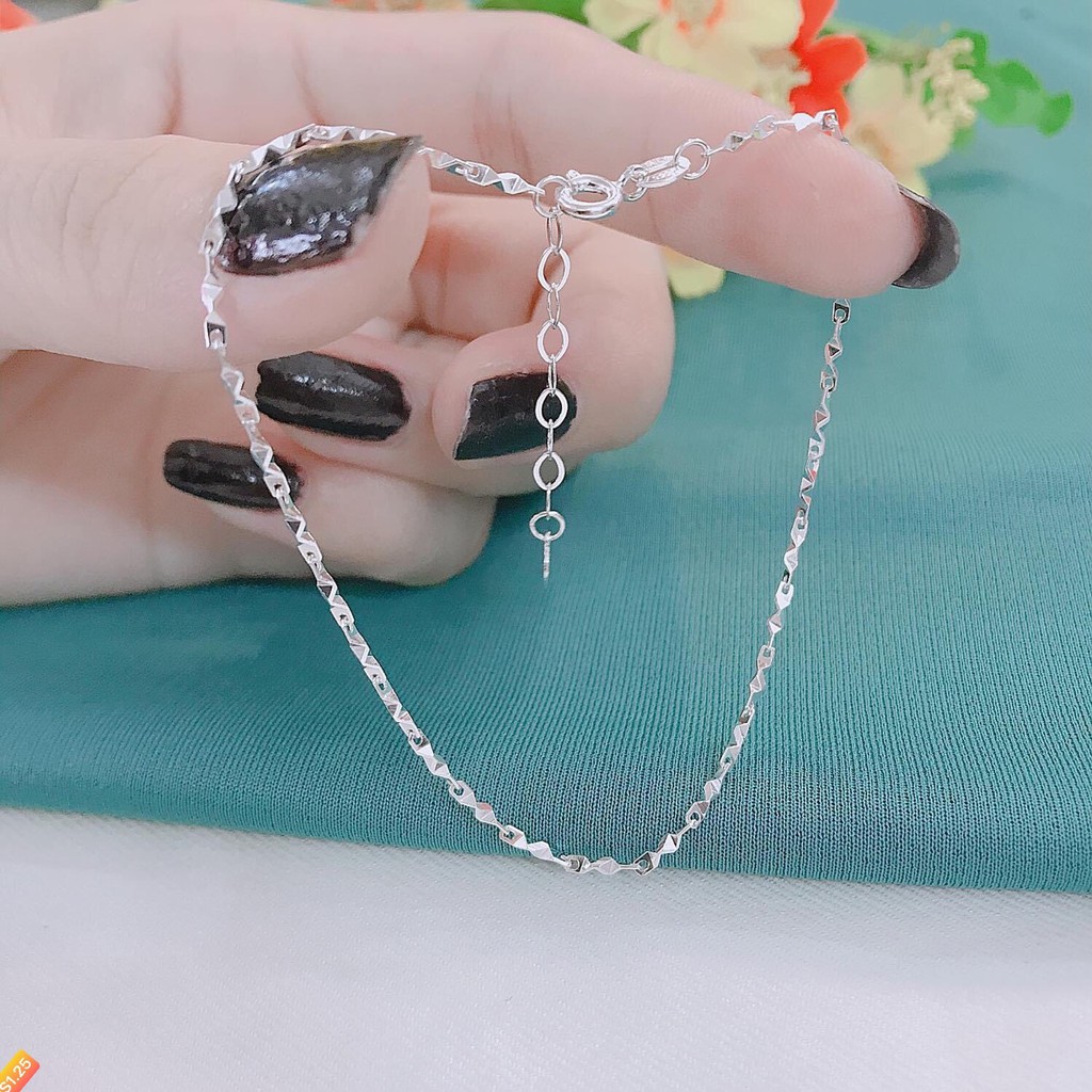 Lắc chân sợi xoắn trơn - Bạc ta