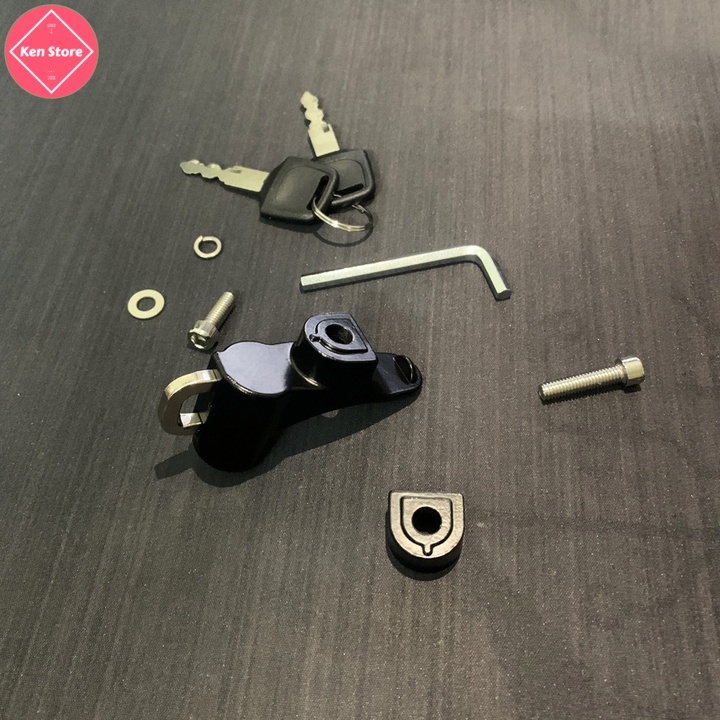 Khóa chống trộm mũ bảo hiểm 🔐HÀNG XỊN🔐 Khóa treo mũ bảo hiểm, có móc treo đồ, bằng hợp kim nhôm, cứng cáp, không rỉ sét