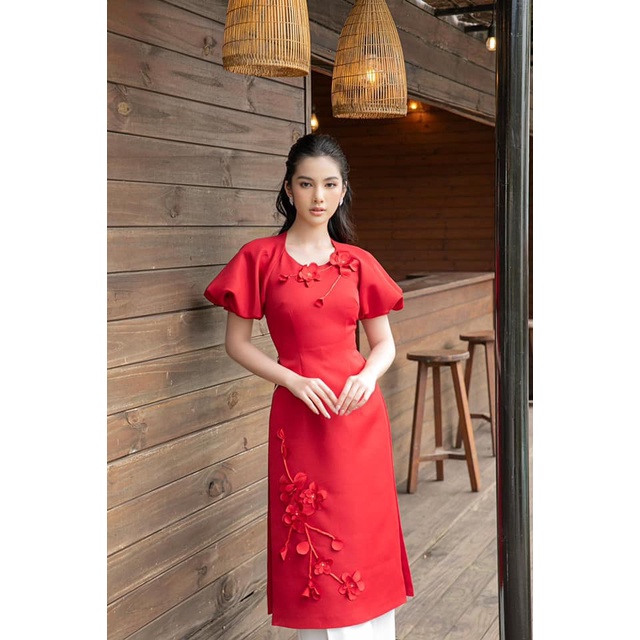Áo dài hoa sắc
