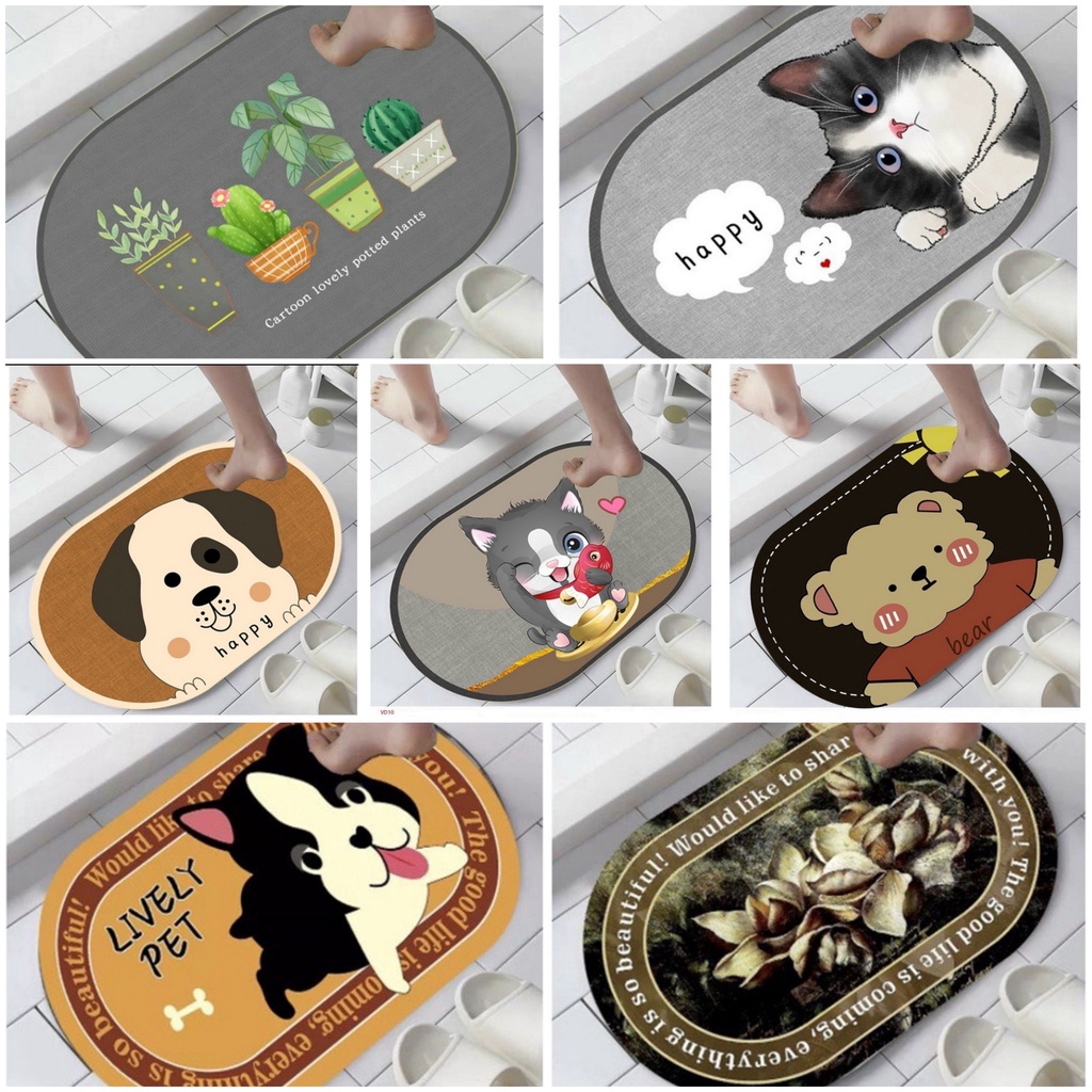 Thảm hoạt hình chống trơn trượt dễ thương, thảm cửa vào phòng ngủ