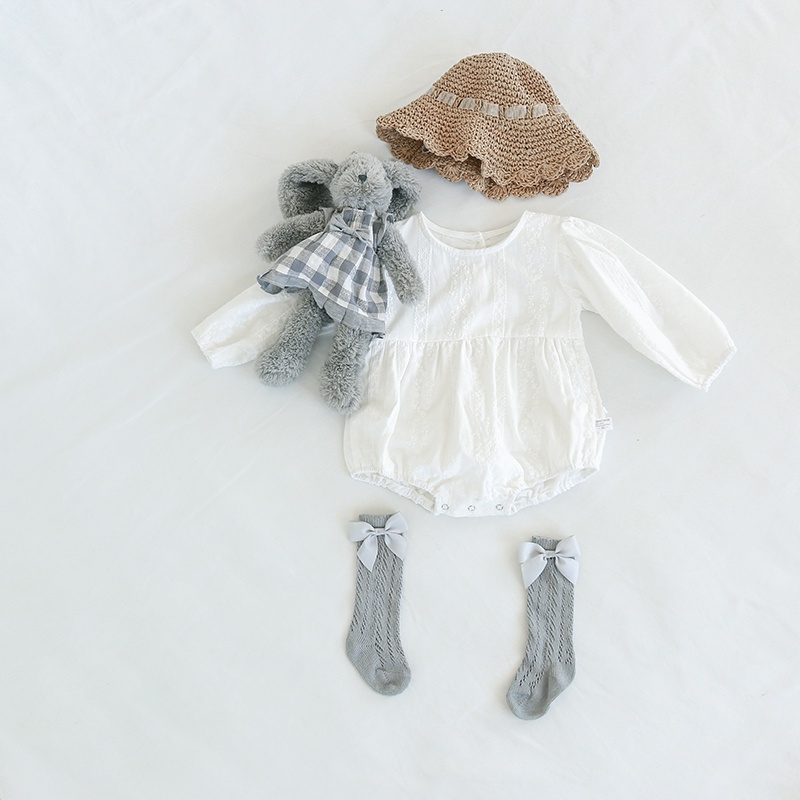 Vớ Cotton Cổ Cao Phối Lưới Đính Nơ Dễ Thương Thời Trang Mùa Hè Cho Bé Gái