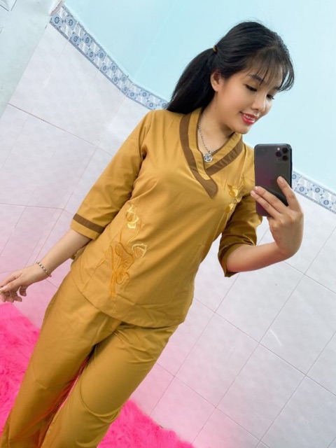 Áo lam đi chùa,đồ bộ đi chùa .tim bầu