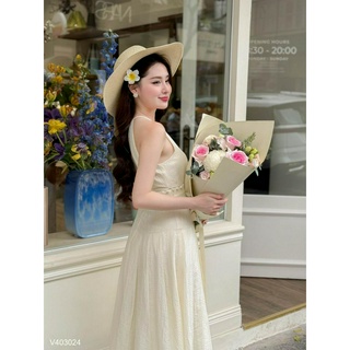 Váy maxi cổ yếm xẻ eo Charme 403024