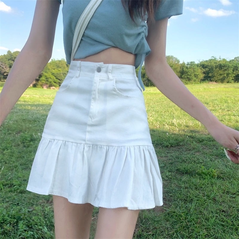 Chân váy chữ A lưng cao thời trang dành cho nữ