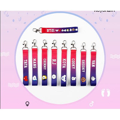 Strap hologram blackpink STH1 Dây đeo name tag blink army tag phản quang cute kpop dây strap xanh hồng