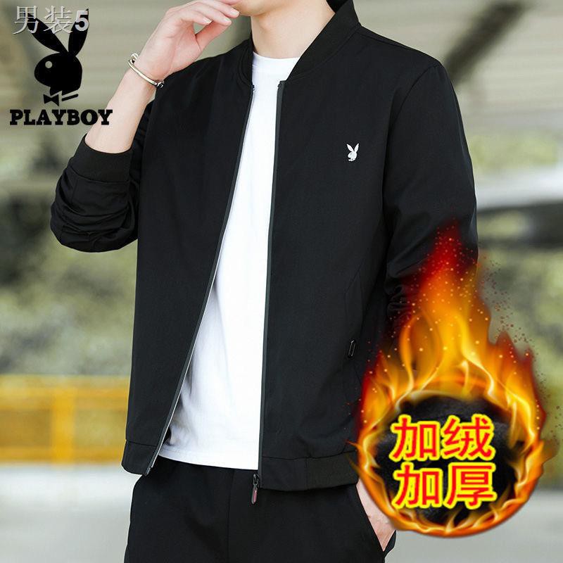 ♚✓Áo khoác nam Playboy mùa xuân và thu giới trẻ phiên bản Hàn Quốc của đẹp trai đa năng triều cộng với nhung đông