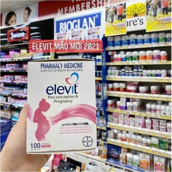 Elevit bầu Úc - Vitamin Tổng Hợp cho bà Bầu 100 viên mẫu mới date mới, giúp mẹ bầu khỏe, con khỏe