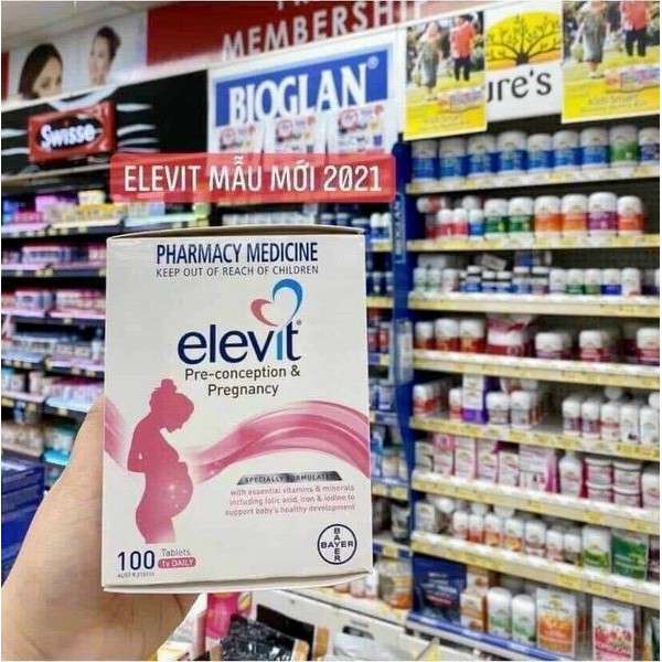 [Cam kết chuẩn Auth] Elevit bầu Úc - Vitamin Tổng Hợp cho bà Bầu 100 viên mẫu mới date mới, giúp mẹ bầu khỏe, con khỏe