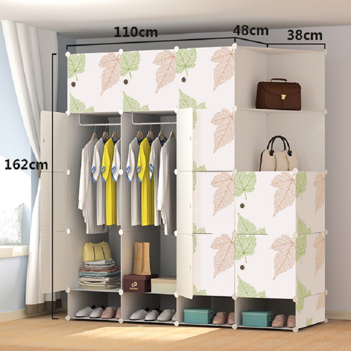 Tủ Nhựa Ghép 16 Ngăn và 4 Ngăn Giày, Size To, Nhiều Mẫu Mã