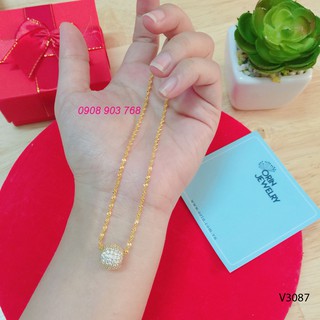 Dây chuyền nữ dạng xoắn mặt cầu đính đá thời trang Orin D3087 đẳng cấp