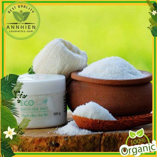Muối Tắm Bé ECO 200g (Có tem chống hàng giả) - an toàn tuyệt đối cho bé. Điều trị rôm, Sảy, Mề Đay