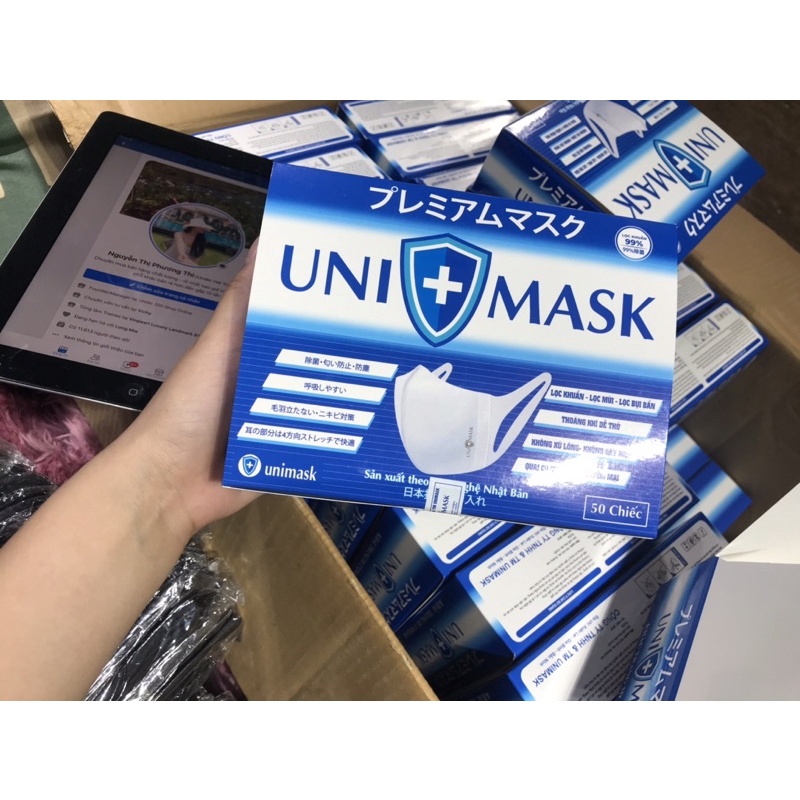 Khẩu Trang 3D UNI MASK hộp 50c có tem kiểm định