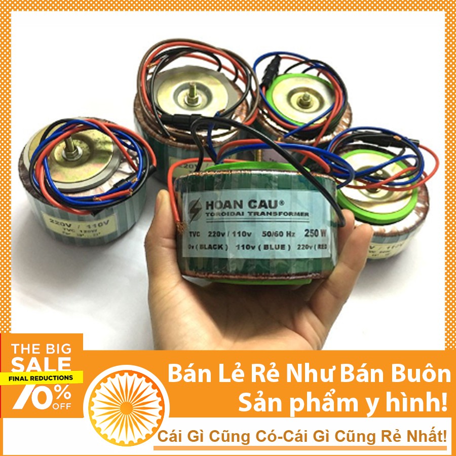 HAUI Biến Áp Xuyến 220VAC-110VAC Hoàn Cầu ( Dây Đồng 100% ) DHCNHN