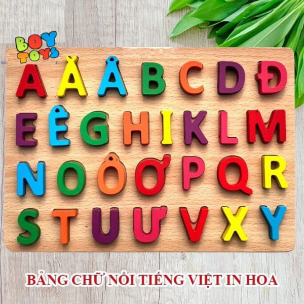 Bảng chữ cái nổi tiếng Việt in hoa bằng gỗ cho bé thỏa sức học tập