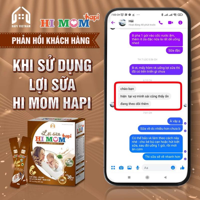 Lợi Sữa Hi Mom - Thông Tắc Tuyến Sữa, Giúp Sữa Mẹ Về Nhanh Hơn, Nhiều Hơn, Sữa Thơm, Đặc Hơn, Mát Hơn, Con Tăng Cân