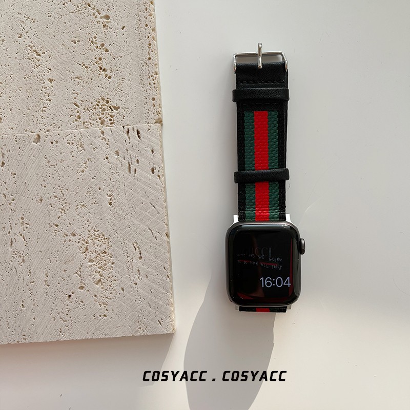 Dây Đeo Đồng Hồ Bằng nylon Họa Tiết Kẻ Sọc Thời Trang Dành Cho iwatch series 8 7 6 5 3 4 2 SE 41mm 45mm 40mm 44mm 42mm 38mm