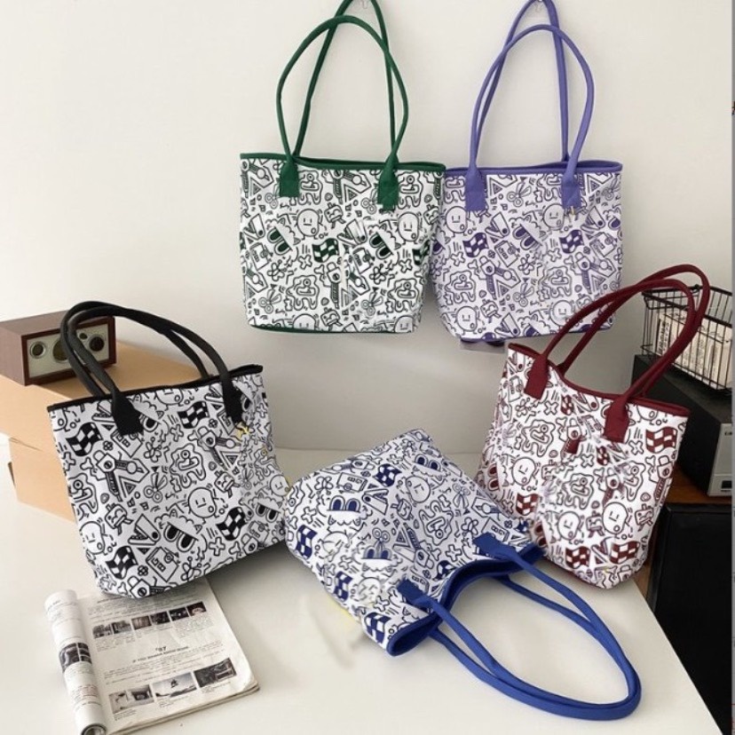 Túi tote vải canvas  đeo vai nữ đựng vừa laptop cỡ lớn Đi Học Đi Chơi phong cách Nhật Bản