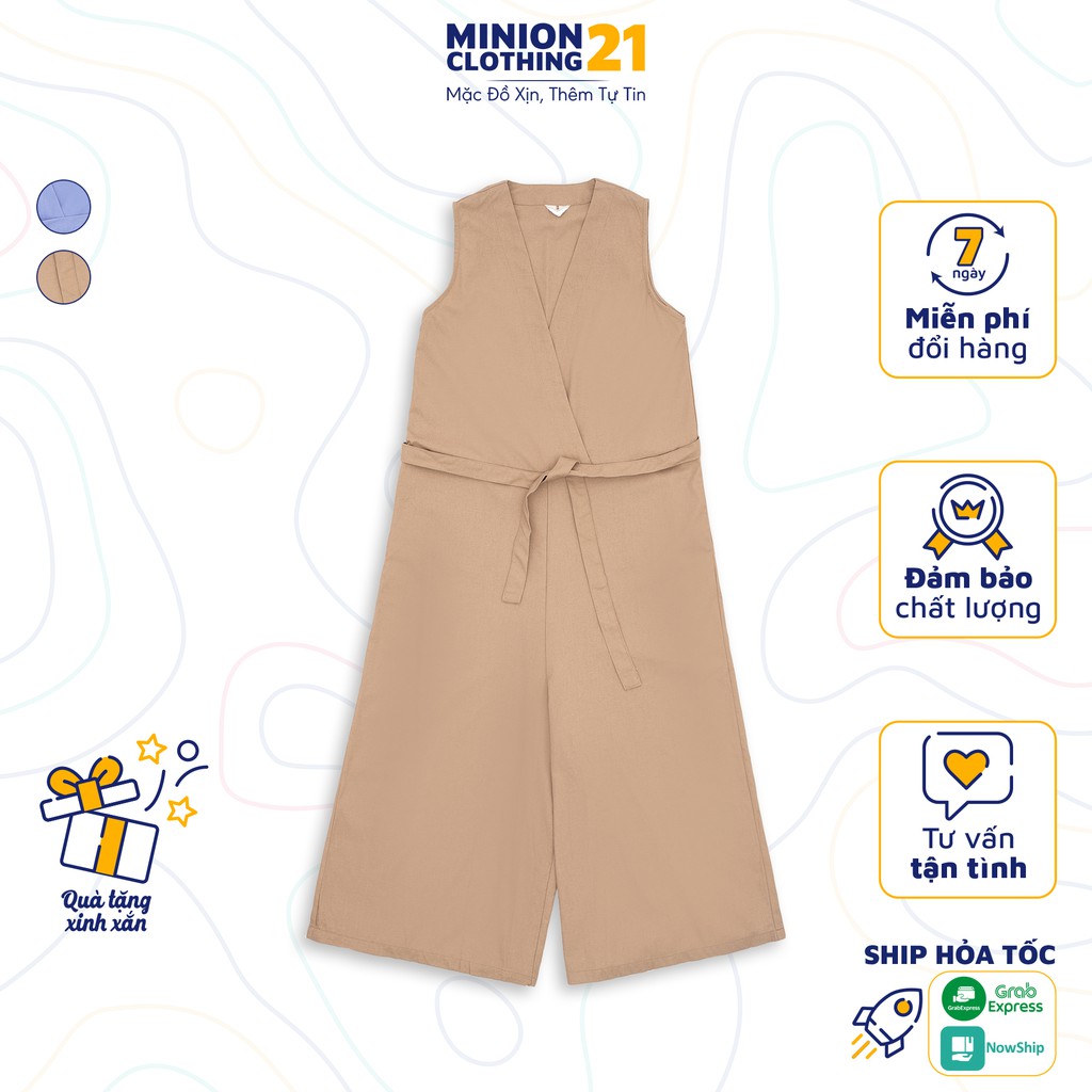 Jumpsuit ống quần suông rộng Minion Clothing, set liền phong cách Ulzzang Streetstyle Hàn Quốc Q1901