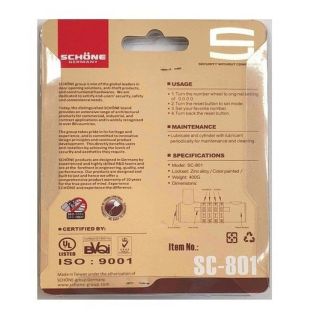 Ổ Khóa Số Dạ Quang SCHONE SC-801 Cao Cấp ( Màu Đỏ )