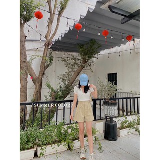 Áo Croptop gân cổ bẻ V